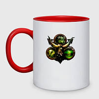 Чашка с принтом двухцветная «Warhammer 40 000 Nurgle» (цвет чашки на выбор)