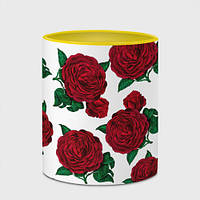 Чашка с принтом «Винтажные розы» (цвет чашки на выбор)