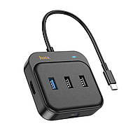 Хаб HOCO HB37 Easy link 6-in-1 Multiport Adapter (HDTV+RJ45+USB3.0+USB2.0*2+PD100W) Black