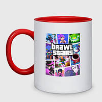 Чашка с принтом двухцветная «Brawl Stars Gta Style» (цвет чашки на выбор)