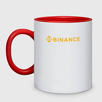 Кухоль з принтом двоколірна «Binance Бінанс биржа» (колір чашки на вибір)