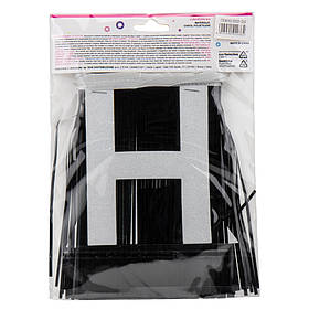 Декоративна шторка для фотозони "Happy Birthday", 3 м, чорна ELISEY