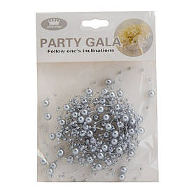 Декоративне намисто, срібне, 135 см ELISEY