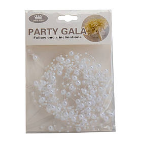 Декоративне намисто, біле, 135 см ELISEY