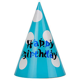 Набір ковпаків "День Народження", 6 шт, блакитний, 24 см YOO-HOO!