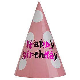 Набір ковпаків "День Народження", 6 шт, рожевий, 24 см YOO-HOO!