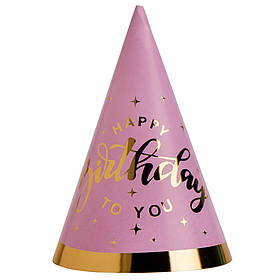 Набір ковпаків "Happy Birthday to you", 6 шт, рожевий, 20 см YOO-HOO!
