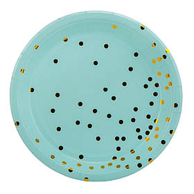 Набір тарілок "Горошинки", 10 шт, бірюзовий, 18 см ELISEY