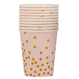 Набір склянок "Горошинки", 10 шт, рожевий, 9 см ELISEY