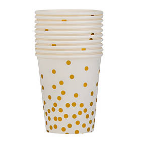 Набір склянок "Горошинки", 10 шт, білий, 9 см ELISEY