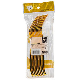 Набір одноразових виделок, 10 шт, золотий, 19 см ELISEY