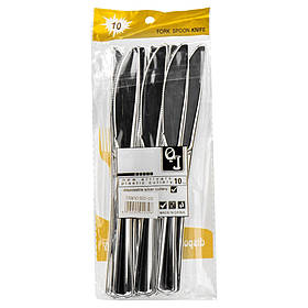 Набір одноразових ножів, 10 шт, срібний, 20 см ELISEY