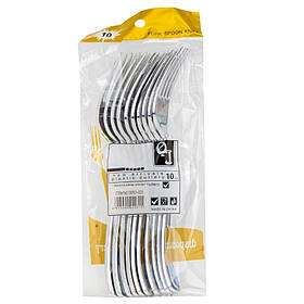 Набір одноразових виделок, 10 шт, срібний, 19 см ELISEY