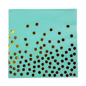 Набір серветок "Горошинки", 20 шт, бірюзовий, 16,5 см ELISEY