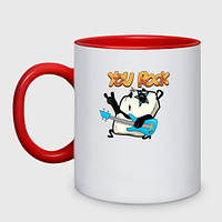 Чашка с принтом двухцветная «Фил: You Rock» (цвет чашки на выбор)