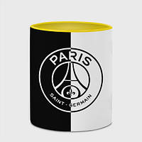 Чашка с принтом «ФК ПСЖ PSG black & white» (цвет чашки на выбор)