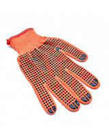 Перчатки синтетические оранжевые утепленные (12 пар в упаковке)