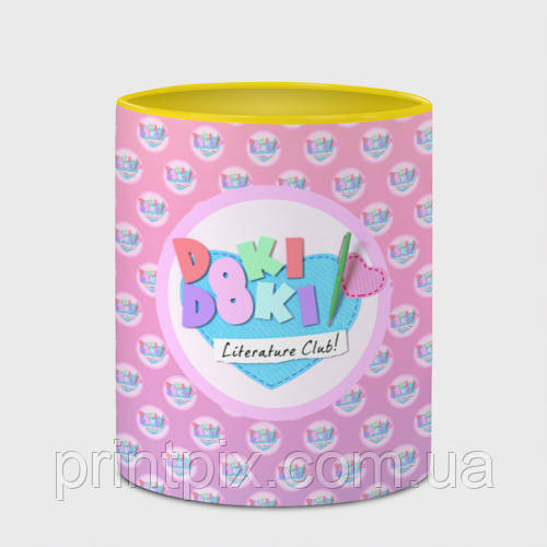 Чашка  Doki Doki Literature Club Лого патерн 330 мл (колір чашки на вибір), фото 1