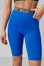Велосипедні шорти жіночі з високою талією — синій колір, S (є розміри), фото 2