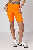 Велосипедні шорти жіночі з високою талією — жовтогарячий колір, S (є розміри)