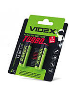 Батарейка VIDEX LR06 щелочная, AA Turbo blister 2 pcs