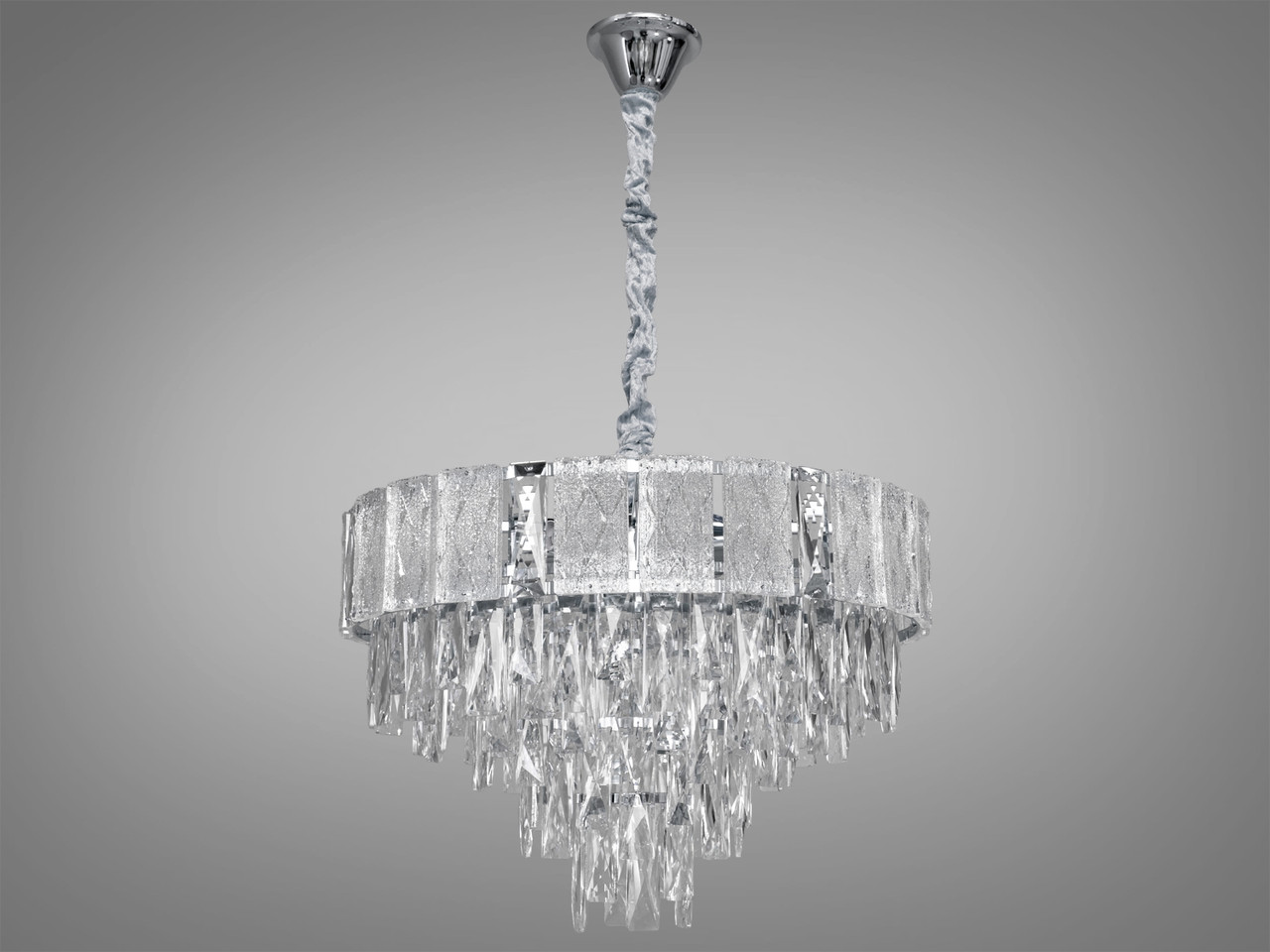 Сучасна кришталева люстра, колір хром. 327-500CH-LS, фото 1