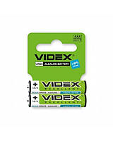 Батарейка VIDEX LR06 щелочная, AA shrink card/2 pcs