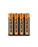 Батарейка VIDEX R03 солевая, P/AAA shrink/4 pcs