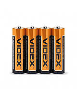 Батарейка VIDEX R06 солевая, P/AA shrink/4 pcs