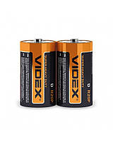 Батарейка VIDEX R20 солевая, P/D shrink/2 pcs