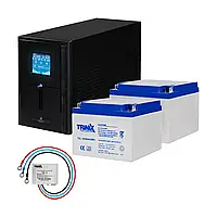 Комплект резервного живлення: Kraft PSW1000VA/800W(LCD)24V UPS + гелева батарея 660 Вт*г (42-00061-2)