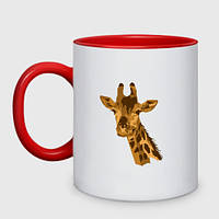 Чашка с принтом двухцветная «Жираф Жора» (цвет чашки на выбор)
