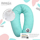 Подушка для вагітних та годування ТМ PAPAELLA 30х190 см з карабіном горошок м'ята, фото 3