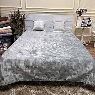 Велюрове покривало 220/240 плетіння сірий розмір Євро