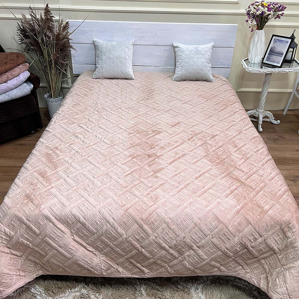 Велюрове покривало 220/240 Hermes пшеничний розмір Євро, фото 1