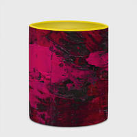 Чашка с принтом «Бордовые мазки в тёмно-красных тонах» (цвет чашки на выбор)