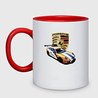 Чашка с принтом двухцветная «Porsche 911 Carrera 4S» (цвет чашки на выбор)