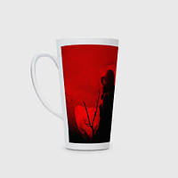 Чашка с принтом Латте «Сталкер зона отчуждения Stalker Chernobyl red»