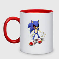 Чашка с принтом двухцветная «Sonic Exe Video game Hype» (цвет чашки на выбор)
