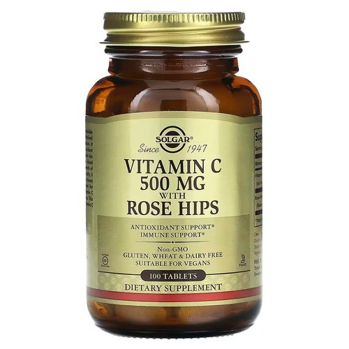Solgar Vitamin C with Rose Hips 500 mg 100 таблеток, фото 1