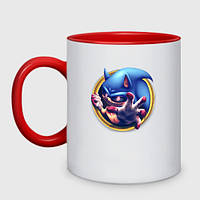 Чашка с принтом двухцветная «Sonic Exe - horror» (цвет чашки на выбор)