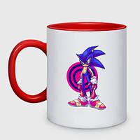 Чашка с принтом двухцветная «Sonic Exe Video game Hedgehog» (цвет чашки на выбор)