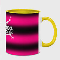 Чашка с принтом «Satan school for bad boys and girls Pink» (цвет чашки на выбор)