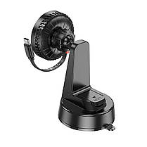 Тримач для мобільного з БЗП BOROFONE BH208 Mona retractable magnetic wireless fast charging car holder (приєднання, фото 5