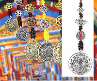 Непальские тибетские украшения, брелок-амулет оберег Талисман 8 благих символов и Сипахо, 32мм