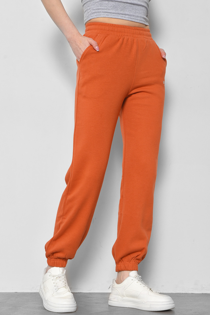 Спортивні штани жіночі теракотового кольору 178360P
