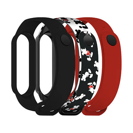 Ремешок комплект ArmorStandart TPU для Xiaomi Mi Band 7/6/5 Cartoon Mickey Siluet (ARM77043), фото 1