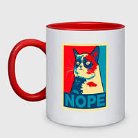 Чашка з принтом двоколірний «Grumpy Cat»