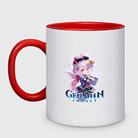 Чашка с принтом двухцветная «Qiqi Цици Genshin Impact»