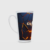 Чашка с принтом Латте «CS GO КС Го 3D плиты»